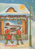 WEIHNACHTSMANN SANTA CLAUS WEIHNACHTSFERIEN Vintage Postkarte CPSM #PAK413.DE - Santa Claus