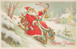 WEIHNACHTSMANN SANTA CLAUS WEIHNACHTSFERIEN Vintage Postkarte CPSMPF #PAJ496.DE - Kerstman