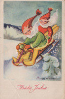 BABBO NATALE Buon Anno Natale Vintage Cartolina CPSMPF #PKG314.IT - Santa Claus