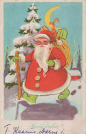 BABBO NATALE Buon Anno Natale Vintage Cartolina CPSMPF #PKG379.IT - Santa Claus