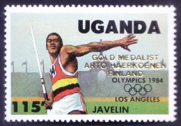 Uganda 1984 MNH, Ovp, Finland Arto Harkonnen Olympic Gold In Javelin Sports - Summer 1984: Los Angeles