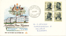 Australia FDC Australian Prime Ministers Complete Set Of 4 22-10-1969 With Nice Cachet - Sobre Primer Día (FDC)