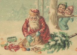 BABBO NATALE Buon Anno Natale Vintage Cartolina CPSM #PBL337.IT - Santa Claus