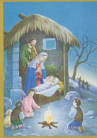 Vergine Maria Madonna Gesù Bambino Natale Religione Vintage Cartolina CPSM #PBB740.IT - Jungfräuliche Marie Und Madona