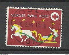 NORWAY O 1958 Red Cross Rotes Kreuz Vignette O Oslo Nice Cancel - Cruz Roja