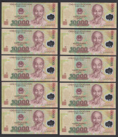Vietnam 10 Stück á 10000 10.000 Dong 2008 Pick 119c UNC (1) Seltener Jahrgang - Sonstige – Asien