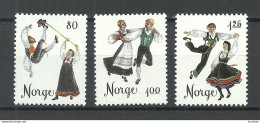 NORWAY 1976 Michel 719 - 721 MNH Volkst√§nze Dance Tanz Kost√ºme - Baile