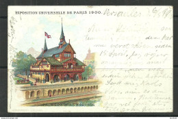 Paris Exposition Universelle 1900 Pavillon De La Norvege Norway Sent To Denmark. Nice Stamps! - Expositions