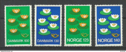 DENMARK 1977 Michel 635 - 636 & NORWAY 1977 Michel 737 - 738 Blume Wasserr√∂schen Umweltschutz Joint Issue MNH - Autres & Non Classés