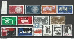 NORWAY 1971 Michel 616 - 632 MNH Complete Year Set - Nuovi