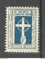 NORWAY 1948 Church Kirche Religion Vignette Advertising Poster Stamp (*) - Christianity