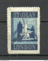 NORWAY Sea Man Mission St. Olav London Great Britain Tower Bridge Vignette Advertising Poster Stamp (*) - Cinderellas