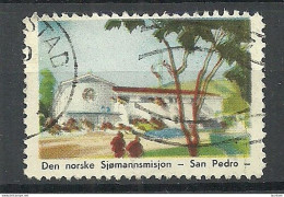NORWAY Sailors Home San Pedro Vignette Poster Stamp O - Schiffe