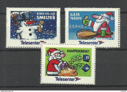 NORWAY ? Telecenter Noel Christmas Weihnachten Propaganda Vignetten MNH Santa Claus Snow Man - Weihnachten