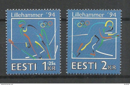 ESTLAND Estonia 1994 Michel 221 - 222 MNH Olympic Games Olympische Spiele Lillehammer Norway - Winter 1994: Lillehammer
