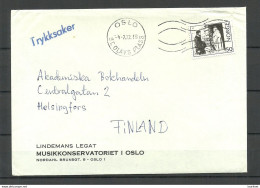 NORWAY Norwegen 1972 Commercial Cover Musikkonservatoriet To Finland Printed Matter Trykksaker O Oslo - Storia Postale