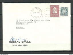 NORWAY Norwegen 1972 Commercial Cover Rostad Skole To Finland O Levanger - Covers & Documents