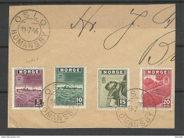 NORWAY 1943/1945 Michel 276 & 278 - 280 On Cover Out Cut O Oslo Homansby - Oblitérés