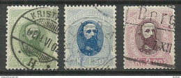 NORWAY 1878 Michel 32 - 34 O King K√∂nig Oskar II - Used Stamps