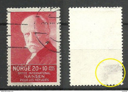 NORWAY 1935 Michel 174 O F. Nansen NB! Damaged = Thinned Place! - Oblitérés
