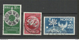 NORWAY 1949 Michel 344  - 346 O UPU Weltpostverein - UPU (Wereldpostunie)