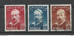 NORWAY 1949 Michel 340 - 342 O Kielland - Oblitérés