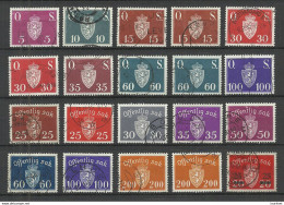 NORWAY 1937-1951 Lot Dienstmarken Duty Stamps O, Some Double - Dienstmarken