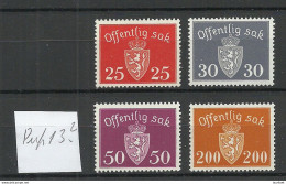 NORWAY 1946/47 Michel 55 - 56 & 58 - 59 MNH Dienstmarken Duty Tax - Officials