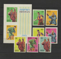Bhutan 1964 Olympic Games Tokyo, Archery, Football Soccer, Boxing Etc. Set Of 7 + S/s Imperf. MNH - Sommer 1964: Tokio