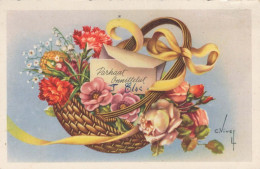 FLOWERS Vintage Ansichtskarte Postkarte CPSMPF #PKG072.DE - Flowers