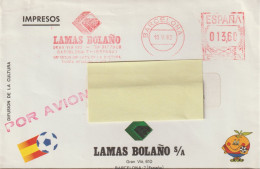 FT 32 . Barcelone . Espagne . Affranchissement  Lamas Bolano . Enveloppe Illustrée . 18 05 1982 . - Machines à Affranchir (EMA)