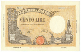 100 LIRE BARBETTI GRANDE B GIALLO TESTINA BI INTRONA 20/12/1944 SPL - Regno D'Italia – Other