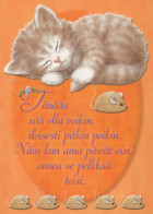 KATZE MIEZEKATZE Tier Vintage Ansichtskarte Postkarte CPSM #PBQ932.DE - Katten