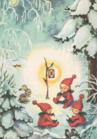 Bonne Année Noël GNOME Vintage Carte Postale CPSM #PAU231.FR - New Year