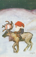 PÈRE NOËL NOËL Fêtes Voeux Vintage Carte Postale CPSMPF #PAJ428.FR - Santa Claus