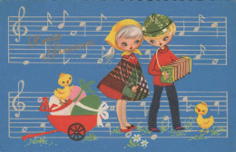 PASCUA NIÑOS HUEVO Vintage Tarjeta Postal CPA #PKE209.ES - Pâques