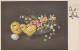 PASCUA POLLO HUEVO Vintage Tarjeta Postal CPA #PKE398.ES - Ostern