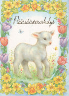 PASCUA RAM FLORES Animales Vintage Tarjeta Postal CPSM #PBS969.ES - Ostern