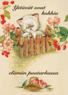 GATO GATITO Animales Vintage Tarjeta Postal CPSM #PBQ993.ES - Cats