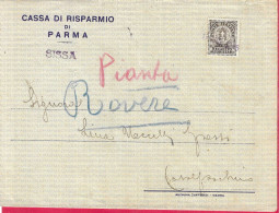 RECAPITO AUTORIZZATO C.10 STEMMA CON FASCI SU BUSTA GRANDE INTESTATA BANCA PARMA (SISSA) - DATA *11.LUG.1945* - Authorized Private Service