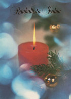 Feliz Año Navidad VELA Vintage Tarjeta Postal CPSM #PBN883.ES - Nouvel An