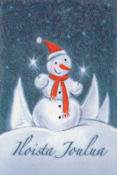Feliz Año Navidad MUÑECO DE NIEVE Vintage Tarjeta Postal CPSM #PBM568.ES - Año Nuevo