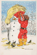 Feliz Año Navidad NIÑOS Vintage Tarjeta Postal CPSM #PBM228.ES - Año Nuevo