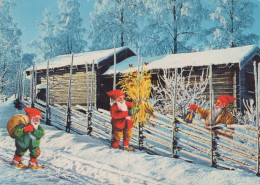 Feliz Año Navidad GNOMO Vintage Tarjeta Postal CPSM #PBL663.ES - Nouvel An
