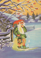 PAPÁ NOEL Feliz Año Navidad Vintage Tarjeta Postal CPSM #PBL462.ES - Kerstman