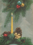 Feliz Año Navidad VELA Vintage Tarjeta Postal CPSM #PBA202.ES - Nouvel An