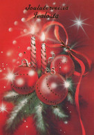 Feliz Año Navidad VELA Vintage Tarjeta Postal CPSM #PAZ444.ES - Año Nuevo