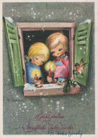 Feliz Año Navidad NIÑOS Vintage Tarjeta Postal CPSM #PAZ888.ES - Año Nuevo