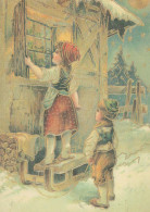 Feliz Año Navidad NIÑOS Vintage Tarjeta Postal CPSM #PAY738.ES - Nouvel An