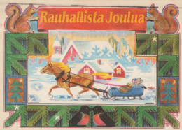 Feliz Año Navidad CABALLO Vintage Tarjeta Postal CPSM #PAY280.ES - New Year